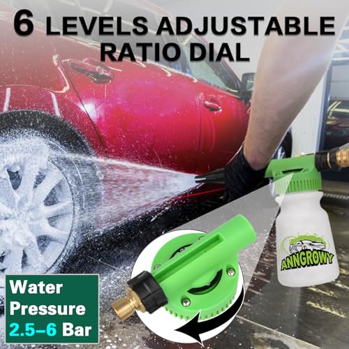 Image of anngrowy Car Wash Foam Gun Soap Car Wash Foam Cannon for Garden Hose Foam Sprayer Car Wash Soap Foam Gun Hose Foam Cannon Blaster Hose Foam Cannon Gun Quick Connector to Any Garden Hose (Green)