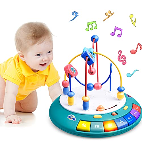GJZZ Baby Toys 6 to 12 Months Baby Toys 12-18 Months - Bead Maze UFO Baby Musical Lights Toys, Baby Boy Learning Toys 6 to 12 Months Baby Girls Toys 12 Months Toys for Babies Girl 6-12 Months