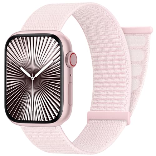 AMSKY Sport Nylon Loop Band Compatible with Apple Watch Bands 38MM 40MM 41MM 42MM 44MM 45MM 46MM 49MM Women Men,Breathable Adjustable Straps for iWatch Band Series 11 10 SE 9 8 7 6 5 4 3 2 Ultra