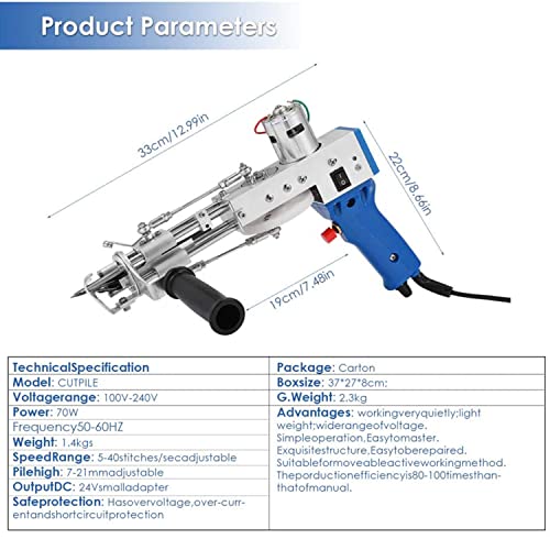 Pistolet à touffeter électrique pour tapis et tissage textile - 3