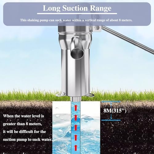 Stainless Steel Emergency Manual Water Well Hand Pump Kit - Durable Pitcher Pump for Efficient Water Drainage & Irrigation (58cm/22.8") - Ideal for Outdoor & Survival Use