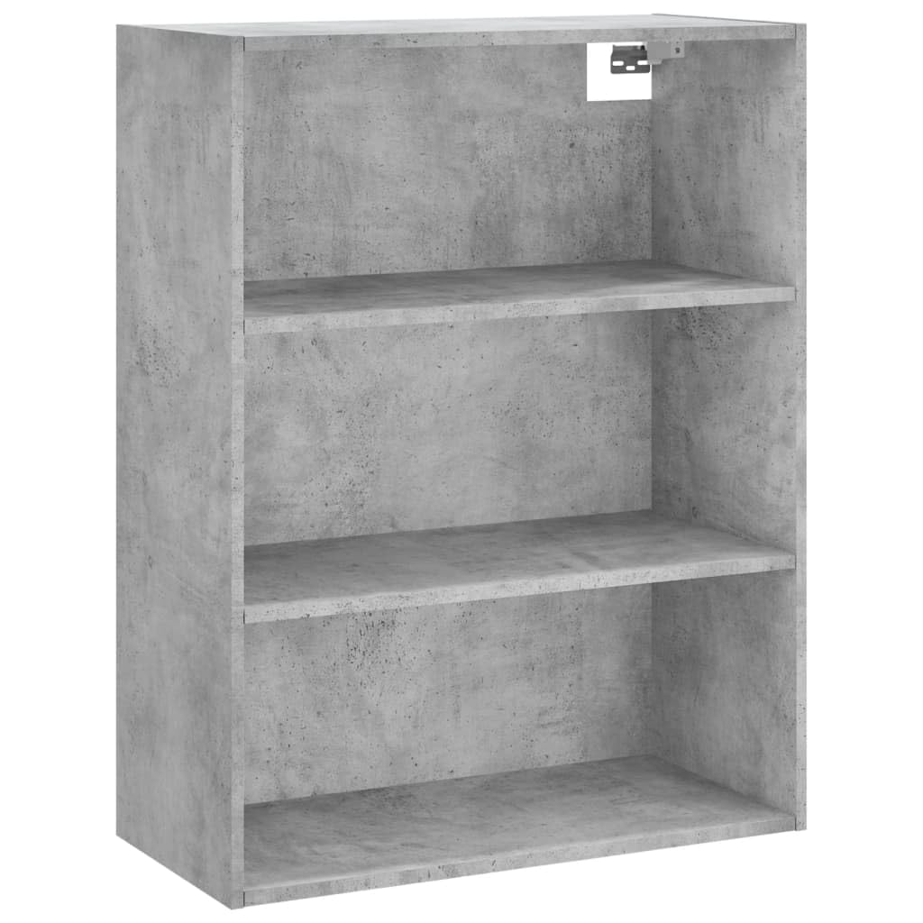 Générique Bufet wysoki szary betonowy 69,5x34x180 cm, szafka do przechowywania z drewna inżynieryjnego z praktycznymi drzwiami i żelaznymi nogami, duża przestrzeń do przechowywania niezbędnych rzeczy