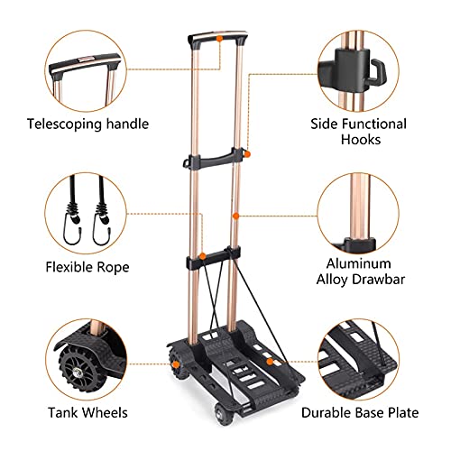 Carretilla plegable HUA Hua 4 ruedas 90 lbs capacidad miniatura 3