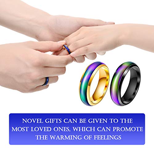 Hicarer 5 Pieces Stainless Steel Temperature Changing Color Mood Rings Unisex Sensitive Emotion Ring Wedding Men Women4
