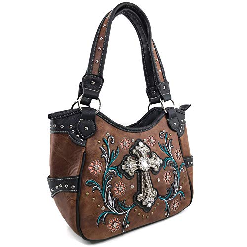 Bolso tote mujer con diseño floral y cruz Western miniatura 3