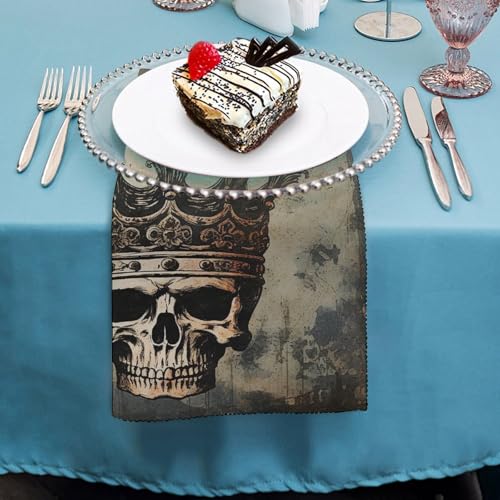 Servilletas de Tela Elegantes Corona Calavera 4 Piezas miniatura 4
