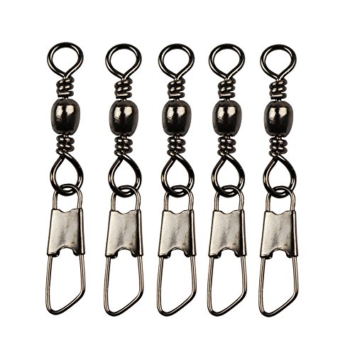 ICE SEA 230pcs/box Barrel Swivel with Safety Snap Fast Rolling Swivel Fishing Line Connector 2# 4# 6# 8# 10# - Thumbnail 3