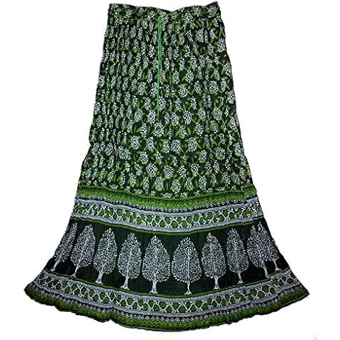 Rayon Crinkle Ethnic Skirt Indian Hippy Rock Kjol Retro Boho Falda Women Gypsy Cover