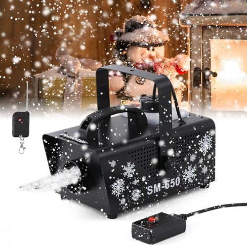 Amazon.com: TCFUNDY Snow Machine with 9 LED Lights, 600W Snow Making ...