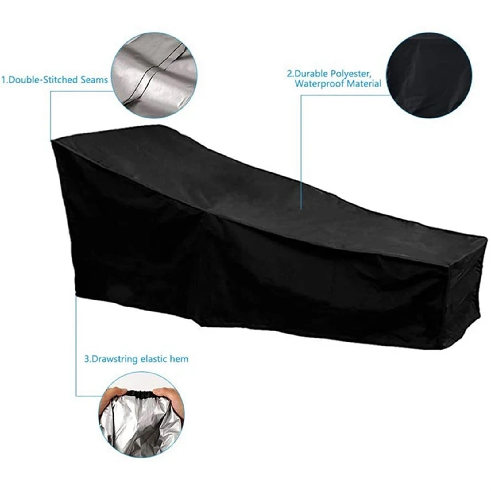 Gartenliege Schutzhülle 3er-Pack Schutzhüllen for Sonnenliegen im Freien, wasserdicht, for Gartenstühle aus Korbgeflecht, Sonnenliege-Abdeckung, Schutzschicht for Terrassenmöbel
