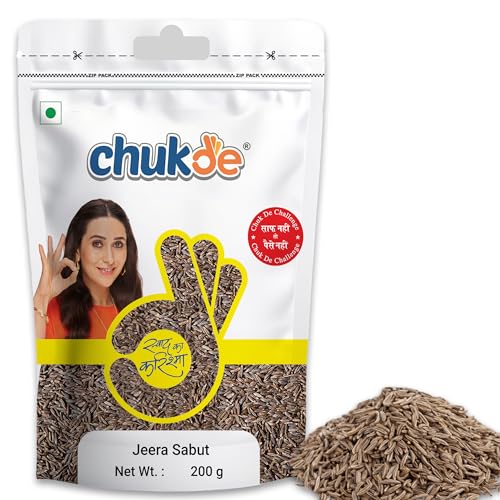 Image of Chukde - Jeera Sabut (Cumin)| Whole Spices | Ideal for Vegetarian, Meat, and Rice Dishes, Snacks, and Beverages | Digestion Aid, Blood Sugar Regulator, Anti-Inflammatory - 200 Gram (Pack of 2)
