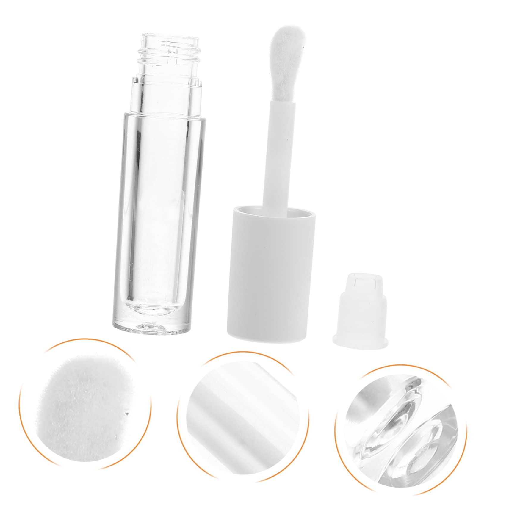 Mikinona 10pezzi Trasparente Per Lucidalabbra Tubetto Rotondo Bianco Per Balsamo e Per Labbra Mini Resistenti in Abs Per Cosmetici Liquidi