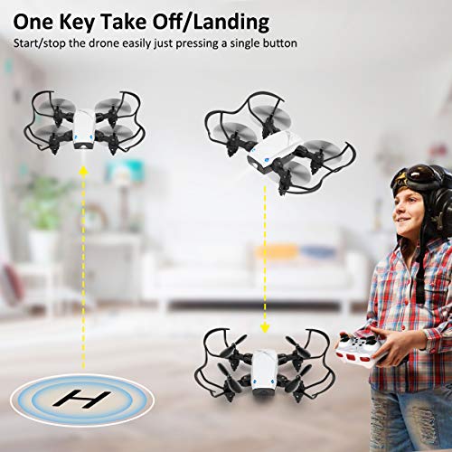 Foldable Mini Drone for Kids and Adults, HALOFUNO RC Quadcopter for Beginner Indoor, Altitude Hold Mode, One Key Take Off/Landing, APP Control