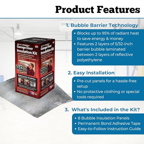Image of Reach Barrier Garage Door Insulation Kit, Reflective, 8x8 Single Door (Pack of 2)