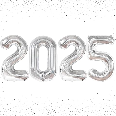 KatchOn, Giant Silver 2025 Balloon Numbers - 42 Inch, Graduation Balloons | 2025 Balloons Silver for Graduation Decorations 2025 | Foil 2025 Silver Balloons for Graduation Decorations Class of 2025 Cover