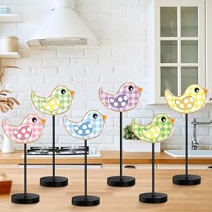 Wenqik6pcsspringtabledecorsspringdecorationscutecolorfulbirdswoodenstandingsignstablecenterpieceholidaytieredtraydecorforhomekitchen  Urban Country Home Decor Wenqik 6 pcs spring table decors spring decorations cute colorful birds wooden standing signs table centerpiece holiday tiered tray decor for home kitchen  urban country home decor