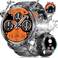ESFOE Smartwatch Uomo con 1000mAh/Torcia LED,1.85" Orologio Smartwatch con Chiamate Bluetooth,5ATM Impermeabile Rugged Smart Watch Militare Uomo con 120 Sportive Fitness Tracker