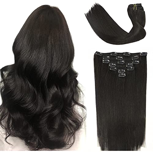 Image of Women Hair Extension Long Curly Wavy Black 18 To 20 Inches Hairpiece With 5 BB Clip /Hair Extension for Women Party /Halloween /Christmas