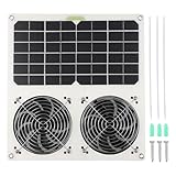 UTTASU Ventilación eficiente del techo con ventiladores de panel solar dual, potencia de 40 W para una circulación continua del aire en varios ajustes
