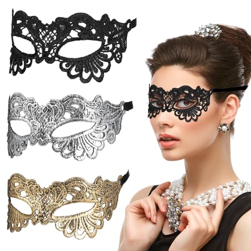 Andibro 3pz Maschere in Pizzo per Ballo in Maschera, Maschera Veneziana Maschera in Pizzo Sexy da Donna Maschera per Gli Occhi Maschera in Maschera per Ballo in Costume di Carnevale di Halloween Andibro 3pz Maschere in Pizzo per Ballo in Maschera, Maschera Veneziana Maschera in Pizzo Sexy da Donna Maschera per Gli Occhi Maschera in Maschera per Ballo in Costume di Carnevale di Halloween