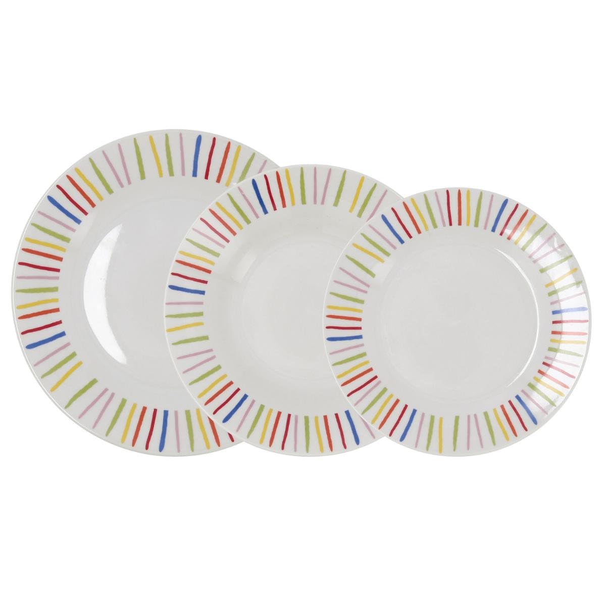 Quid California Porcelain Dinnerware Set 18 Pieces - 6 People Porcelain Microwave Safe