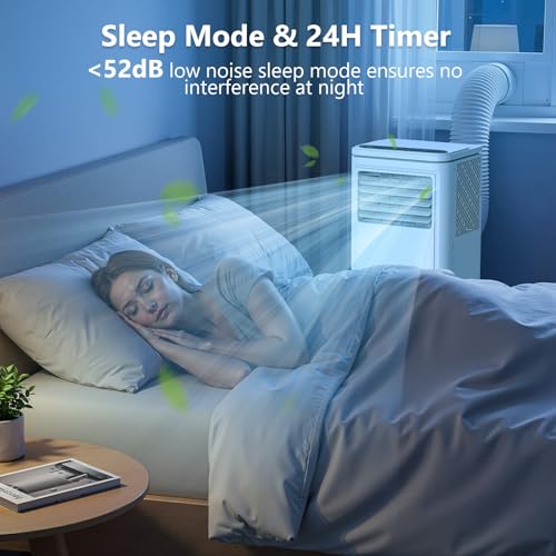 Image of Electactic 10000BTUs Portable Air Conditioner for Bedroom with Drainage-free Cooling, 4 in 1 Portable AC Units with Cool, Fan, Dehumidifier, Sleep, 24H Timer /Remote /Window Kits