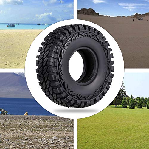 OWSOO 4 PCS 110 mm 1.9 pol. Pneus de borracha para rodas para 1:10 RC Rock Crawler Compatível com Ax
