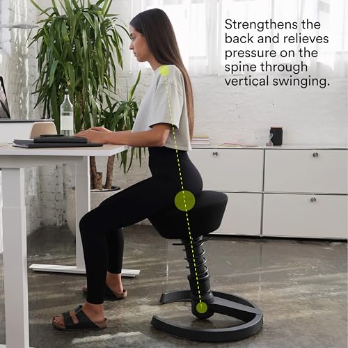 Image of aeris Swopper - Ergonomic Stool - Height-Adjustable Office Stool - Versatile seat for a Healthy Back - Office Chair Without casters, Standard Spring