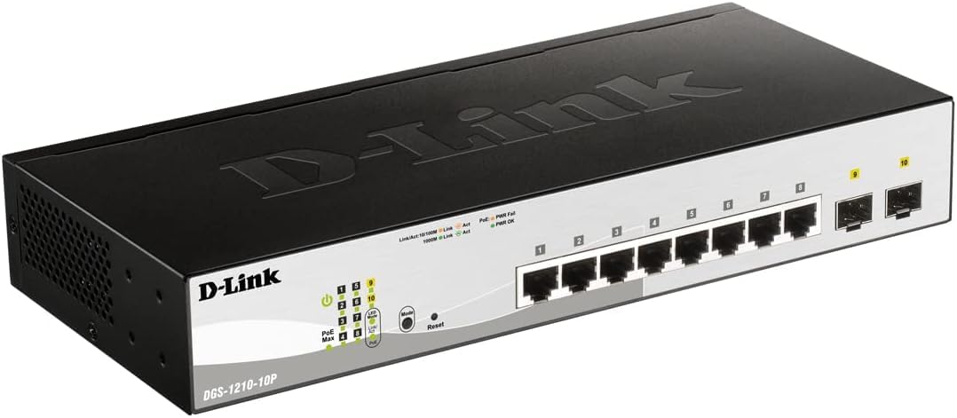 D-LINK DGS-1210-10P 8-Port 10/100/1000M PoE with 2 Combo SFP ports Web Smart Switch (B003KJTZYK) Amazon Price History, Amazon Price Tracker