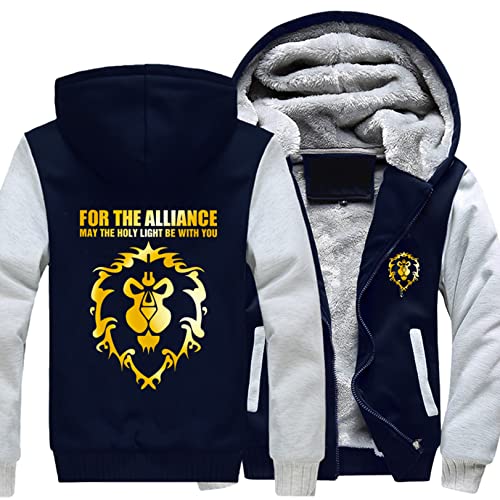 ShaMma Sweats à Capuche à Fermeture éclair pour Hommes Manteaux pour Warcraft World Vestes doublées Chaudes Épais Sweashirts Casual Sports Outerwear Tops...