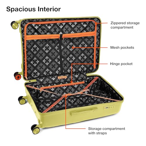 Image of Nasher Miles Polypropylene Spinner Seattle Hard-Sided Check-in Luggage 28 inch | 75cm | 8 Wheels Large Trolley Bag for Travel | Suitcase (Yellow)