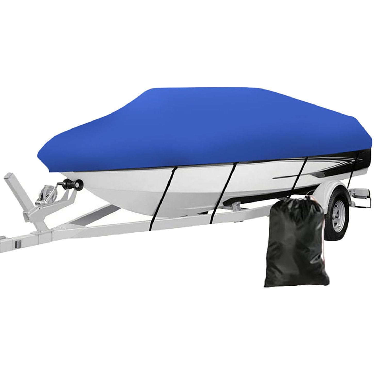 BPQYSBLD 420D Oxford Custom Boat Cover Heavy Duty for Nitro Boats Z19 2012-2022 Trailerable Marine Cover Waterproof UV Resistant All Weather Protection,Bluestyle
