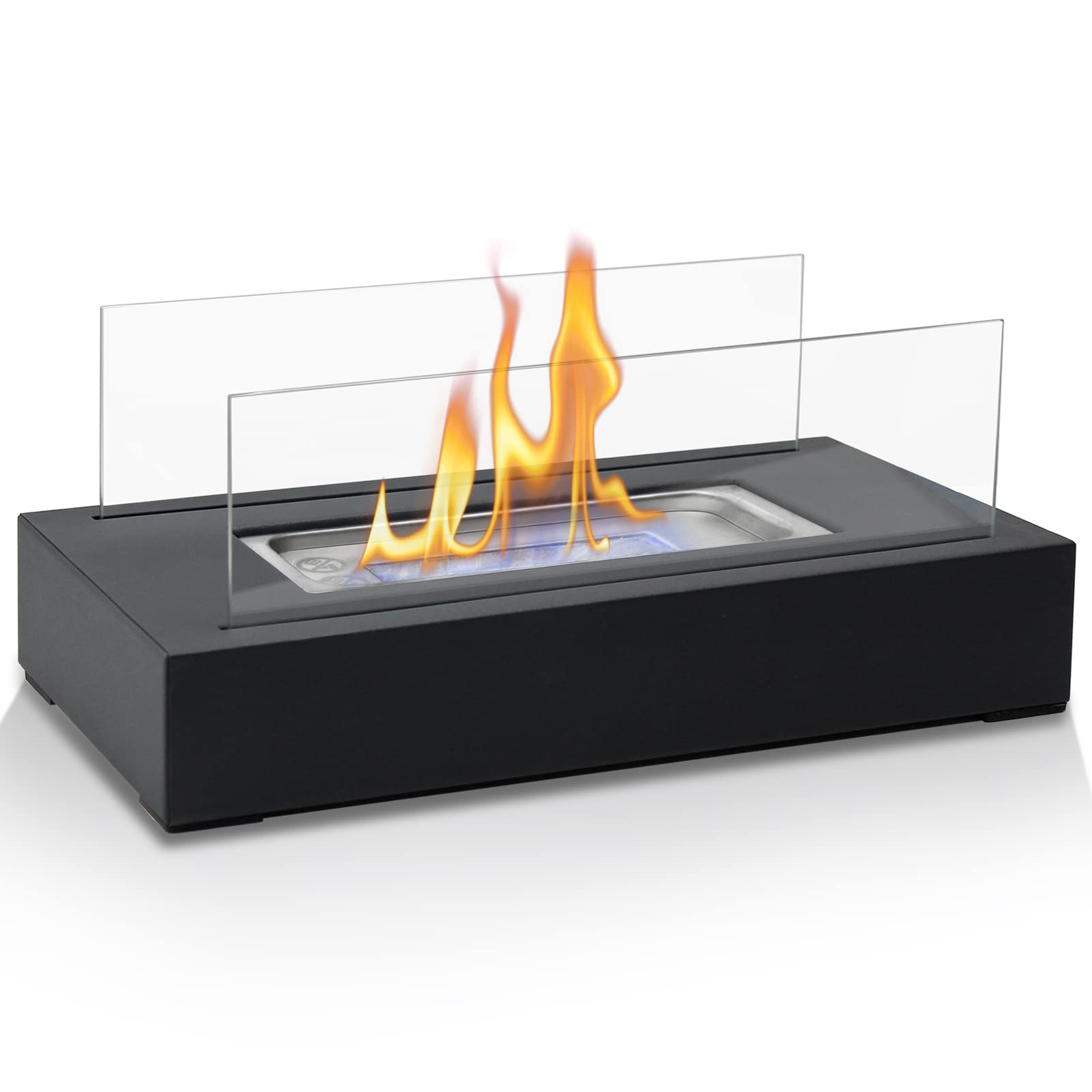BACOENGTabletop Fire Pit, Portable Bio Ethanol Fireplace, Table Top Fire Pit Bowl for Outdoor and Indoor