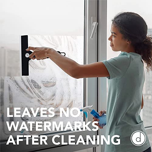 Squeegee For Shower Door, Car Windshield, And Glass Window - 2 Extra Silicone Replacement Blades - Foam Handle - Black #TOP1