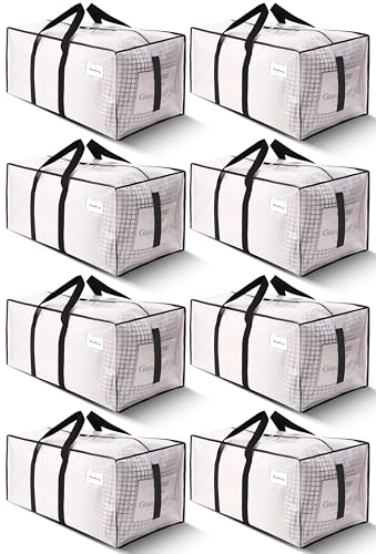 HOMESURE 8 Pack Large Strong Moving Bags with Zippers &...