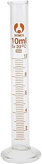 Generic 5-50ml Glass Measuring Cylinder Chemistry Lab Measure Graduated Professional Lab Test Tube - 10ml