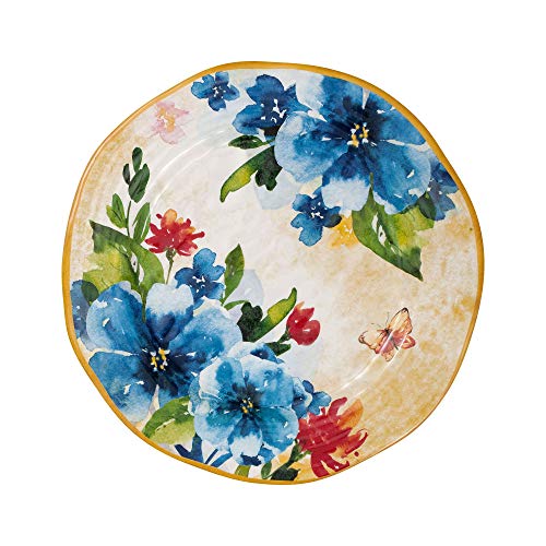 Gourmet Art 12-Piece Butterfly Heavyweight and Durable Melamine Dinnerware Set, Service for 4. Includes Dinner Plates, Salad Plates and Bowls. for Indoors Outdoors Use and Everyday Use.