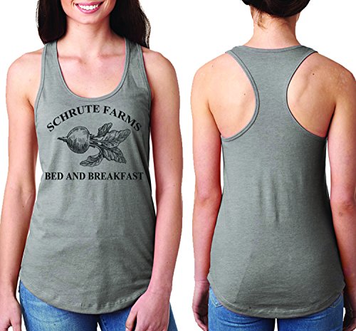 iApparel Schrute Farms Dunder Mifflin The Office Heather Grey Racerback Tank (Medium)