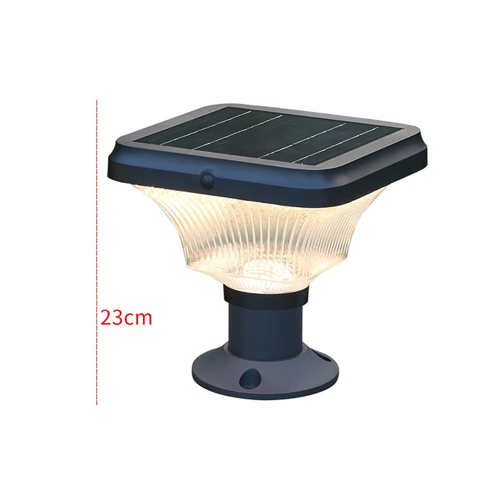 Lampy słupkowe na zewnątrz, światła ogrodowe oświetlenie tarasu światła solarne na zewnątrz z 3 trybami światła LED solarne światła słupkowe wodoodporne dekoracje ogrodowe na ogrodzenie ogrodowe patio drewniane słupki (kolor: ciepłe oświetlenie)