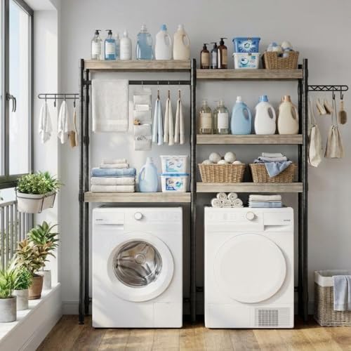 PioneerWorks 28 Inch Over-The-Washer Shelf,5-Tier Heavy...