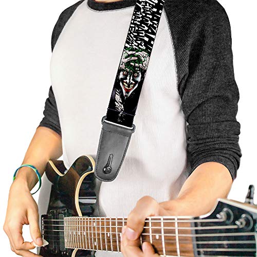 Buckle-Down Sangle de guitare Joker The Killing Blake tenant la tête Hahaha Blanc/noir 5,1 cm de large (GS-WJK072) - Les Beatles, Paul McCartney, John Lennon, RIngo Starr, George Harrison Buckle-Down Sangle de guitare Joker The Killing Blake tenant la tête Hahaha Blanc/noir 5,1 cm de large (GS-WJK072) – Image 3