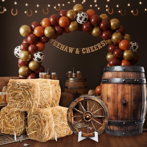 Image of 3 Pcs Cowboy Stand Party Decorations Set with Sturdy Bases Big Yard Sign for Themed Party Baby Shower, Photo Booth Props Indoor Outdoor