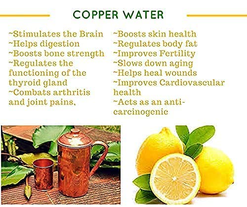 Image of Pure Copper Tamba Water Jug 1.5 Litre Storage Water, Home, Kitchen, Office,Gifts, Benefits for Health (1.5 Litre Jug) Brown