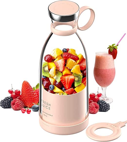 IDENT Enterprise Portable Mini Juicer Cup Blender USB Rechargeable with 4 Blades for Shakes and Smoothies Fruits Vegetables Juice Maker Grinder