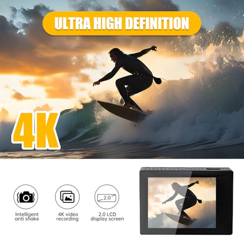 Caméra d'action 4K WiFi Peppy avec télécommande et grand angle 140°