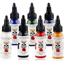 7 Color Tattoo Inks Set for Practice 1 oz 30ml/Bottle Tattoo Inks Pigment Kit for 3D Makeup Beauty Skin Body Art30ml/pc
