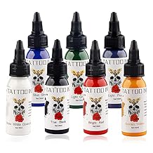 7 Color Tattoo Inks Set for Practice 1 oz 30ml/Bottle Tattoo Inks Pigment Kit for 3D Makeup Beauty Skin Body Art30ml/pc