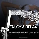 SR SUN RISE Dual Function Shower Head Square 100% Brass Showerhead With Polished Chrome Finish (Showerhead Only)