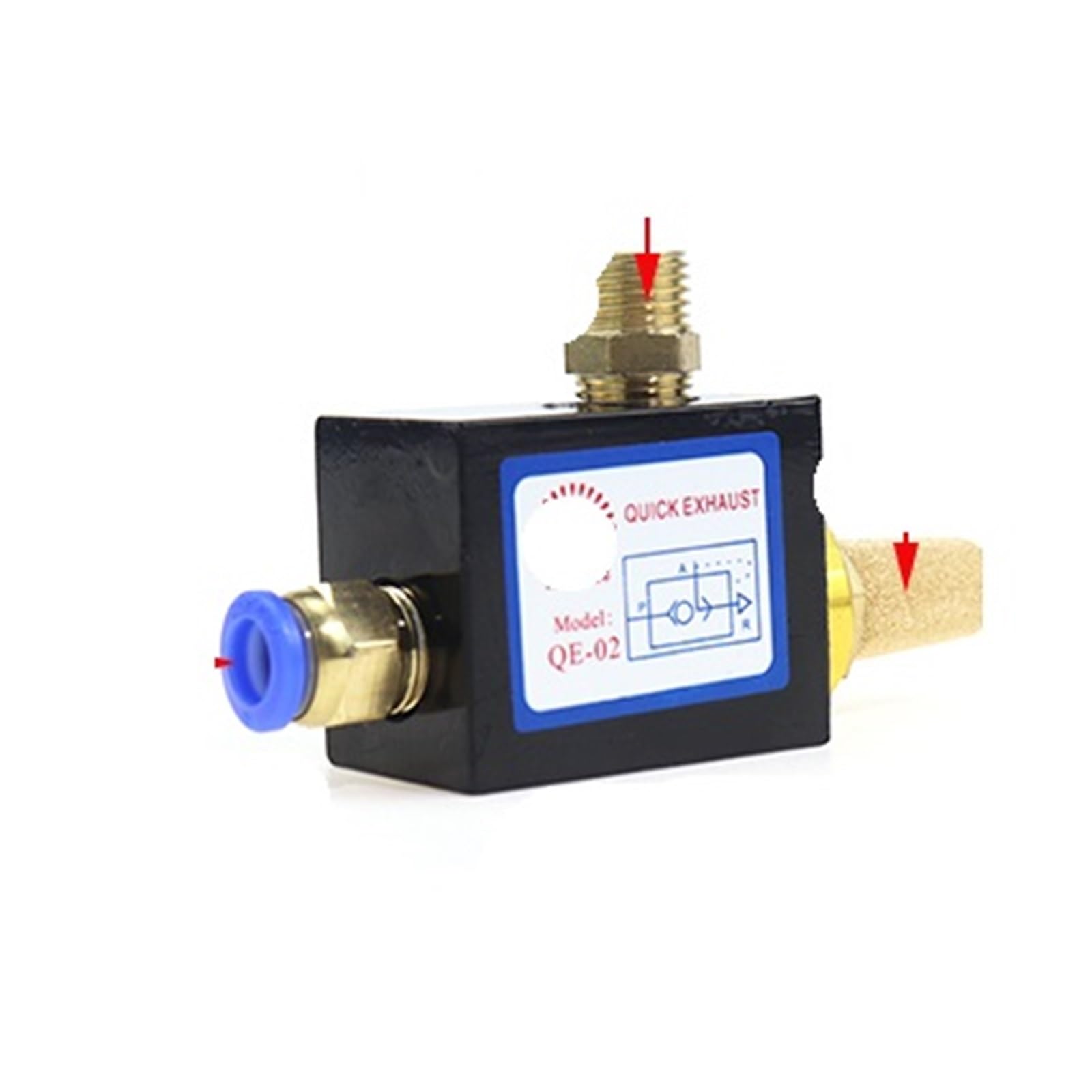 Valve d'échappement rapide pneumatique QE-02 pour booster la vitesse des vérins