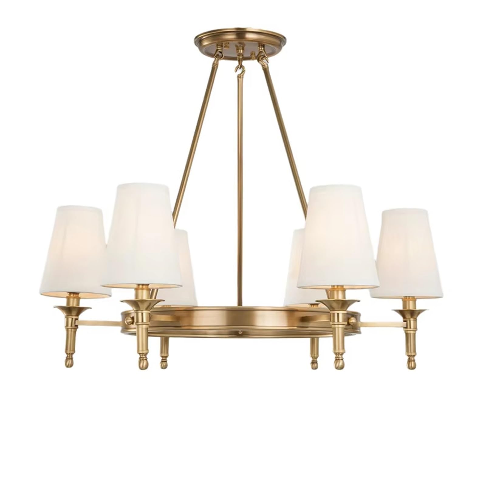 Olskfuh Cold White Real Copper Round Chandelier For Bedroom Kitchen Dining Room Living Room Modern Bronze Ceiling Chandelier E14 Lighting Fixtures,-73Cm